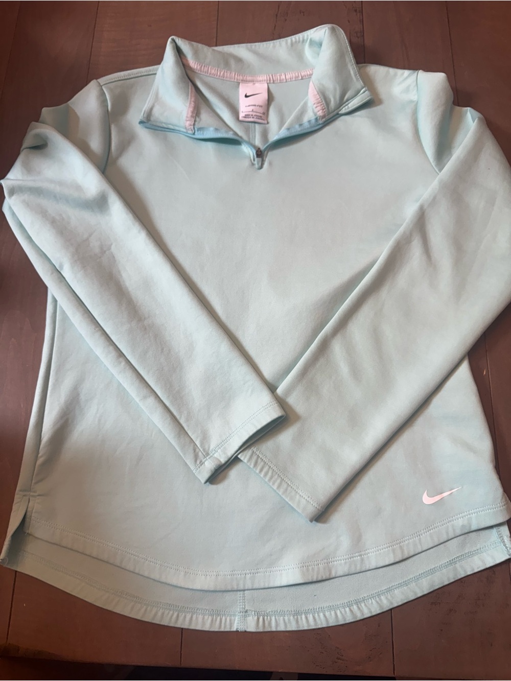 Nike Size Small ThermaFit Quarter Zip Robins Egg Blue Mint